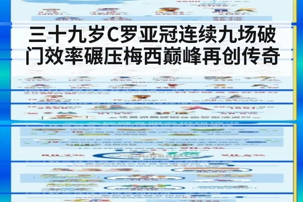 三十九岁C罗亚冠连续九场破门效率碾压梅西巅峰再创传奇